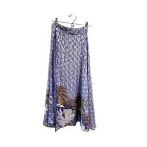 Iris Impressions Silk Blend Reversible Wrap Skirt Size L Beach Travel Handmade
